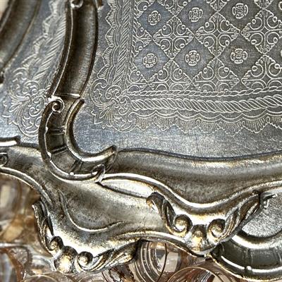 L & M Florence Art Silver Köşeli İthal Gül Ağacı Tepsi 6 Kişilik