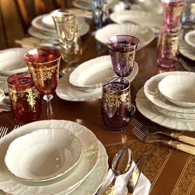 Bernadotte Beyaz Kabartmalı Yemek Takımı
