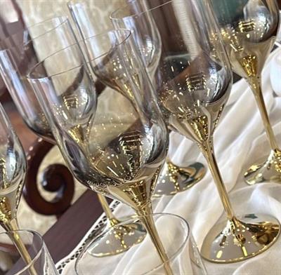 Bohemia Crystal Gümüş Detaylı 6 Kişilik Sofra Boy Kadeh Takımı