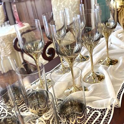 Bohemia Crystal Gümüş Detaylı 6 Kişilik Meşrubat Bardağı Takımı