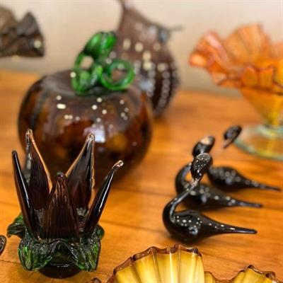 Renkli Cam Kabak Dekoratif Obje