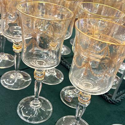 Bohemia Crystal Gold Desenli 6 Kişilik Sofra Boy Kadeh Takımı