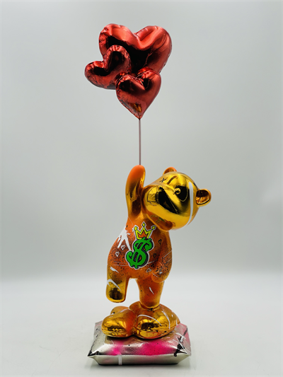 Kalpli Gold Krom Kaplama Ayıcık Heykeli