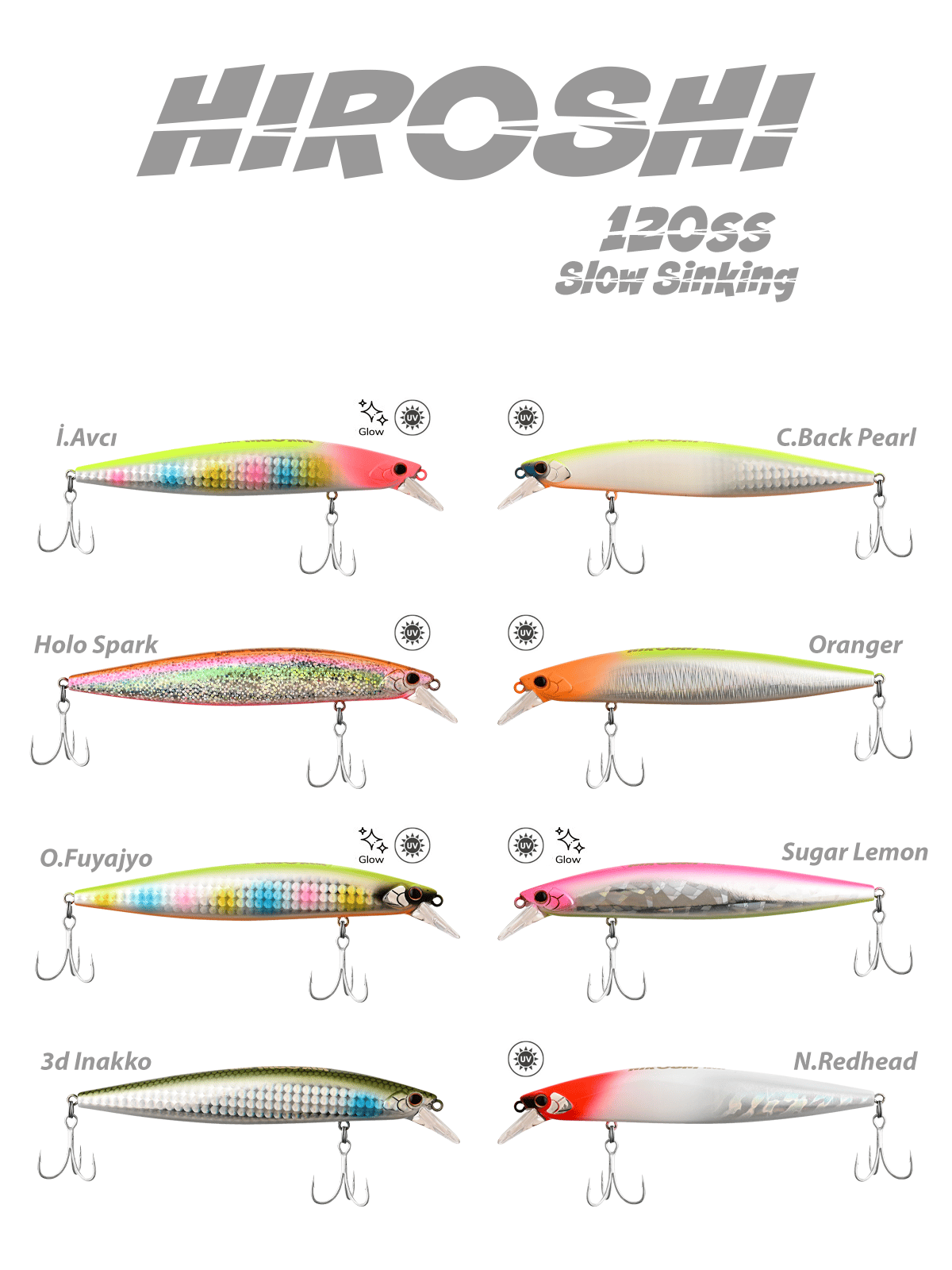 Fujin Hiroshi 120mm 21gr Slow Sinking Maket Balık - Fujin