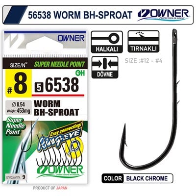 Owner 56538 Worm Bh-Sproat Black Chrome İğne - OWNER