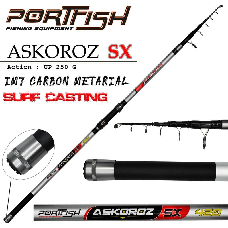 Portfish Askoroz SX Surf Carbon Kamışı UP - 250 gr 420 CM - Port Fish