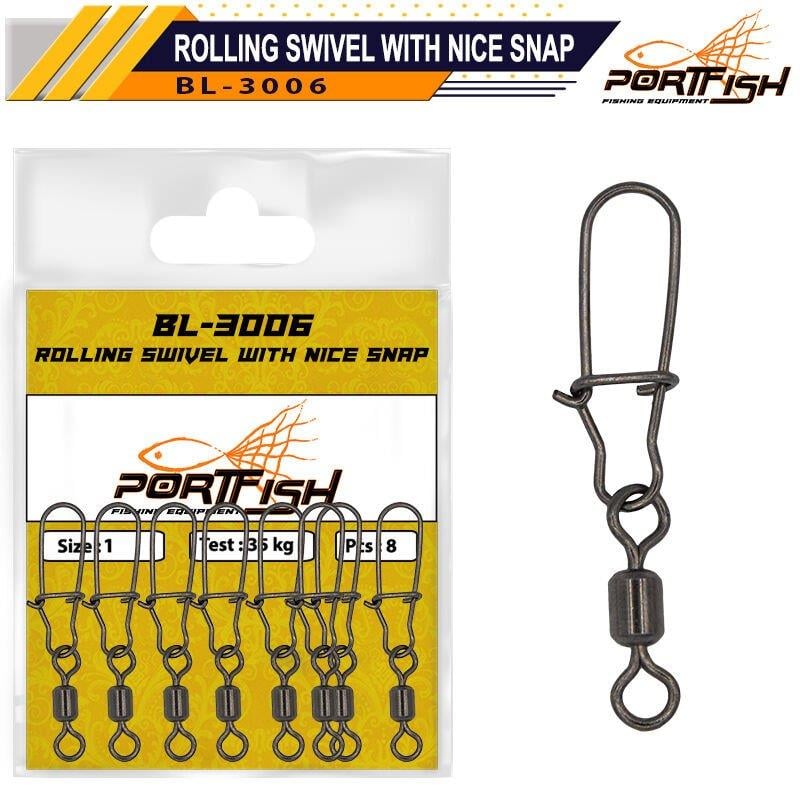 Portfish BL-3006 Bilyalı Kilitli Klips ( rapala klipsi )