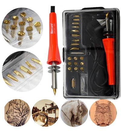 Mercure Ahşap Yakma Seti Hobi Dekorasyon 30W (24 PARÇA)