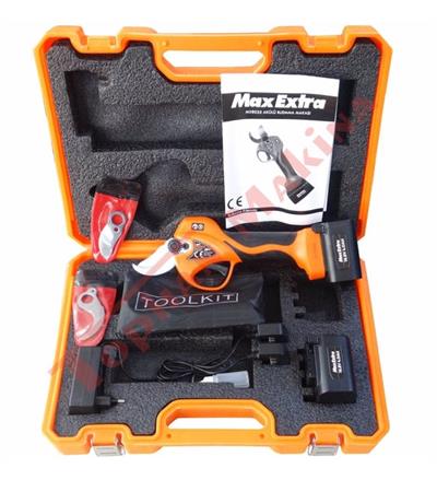 Max Extra MX8035 Şarjlı Akülü Budama Makası Çift Akülü 4,0 Amper 32mm