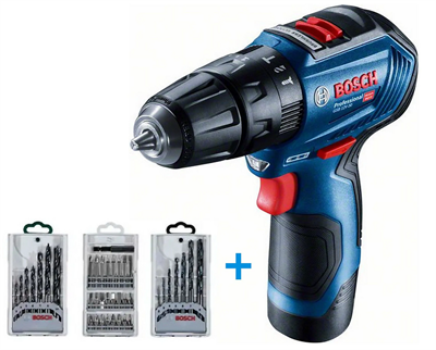 Bosch Gsb 12V-30 + 39 Parça Vidalama Seti 2X2.0Ah (0 601 9G9 101)
