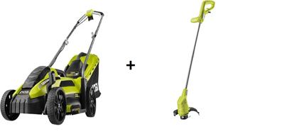 RYOBİ RLM13E33S ELEKTRİKLİ ÇİM BİÇME+RLT2925 ELEKTRİKLİ YAN TIRPAN İKİLİ SET