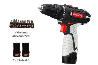Specco SP12V-4011 Li-Ion Şarjlı Matkap Aksesuarlı Set