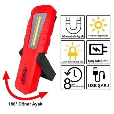 Rico RC0037 240 Lümen LED Şarjlı El Feneri
