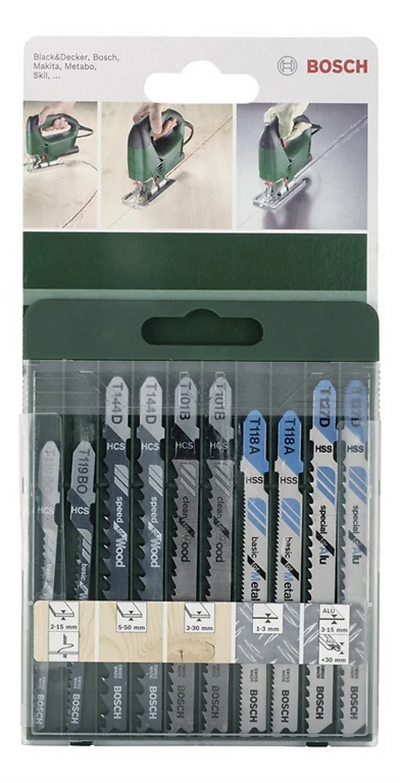 Bosch DIY Ahşap&MetalDekupaj Bıçağı Seti10lu