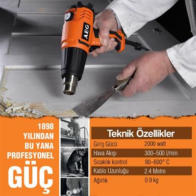 AEG HG 600 V 2000 W Sıcak Hava Tabancası