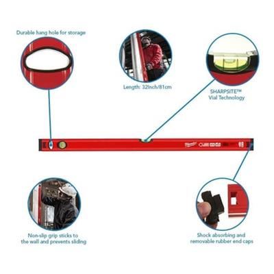 Milwaukee T4932459092 Ağır Hizmet Tipi Slim Su Terazisi 80cm