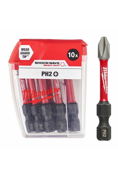 Milwaukee Bits Uç Ph2 50mm 10lu Pkt Shockwave T4932430855