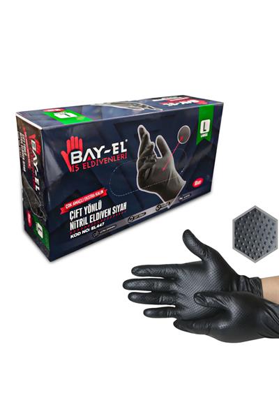 BAY-EL EL447 Balık Sırtı Desen Çift Yön Siyah Eldiven