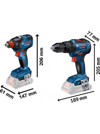 Bosch GDX 18V-200 Somun Sıkma Makinesi + GSR 18V-50 Vidalama Makinesi + 2x4 Ah Akü + GBA 18V-40 Şarj Cihazı + L-Boxx Takım Çantası