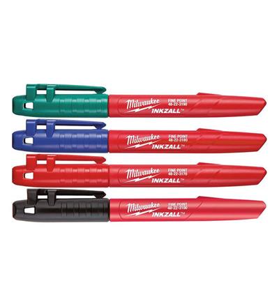 Milwaukee T48223106 Ağır Hizmet Tipi Inkzall™ İşaretleme Kalemi Seti İnce Uçlu 1mm