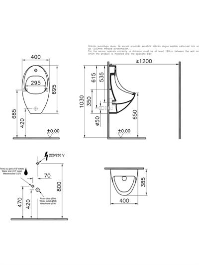 VitrA 4106B003-5598 Arkitekt Ankastre Fotoselli Beyaz Pisuvar
