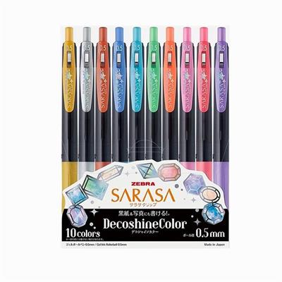Zebra Sarasa Clip Decoshine Color 0.5 mm Metalik Jel Kalem Seti