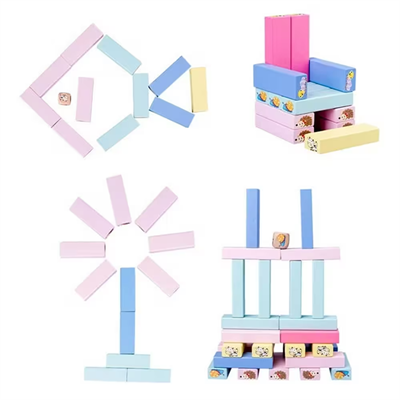 Ahşap Renkli 51 Parça Jenga