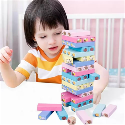 Ahşap Renkli 51 Parça Jenga