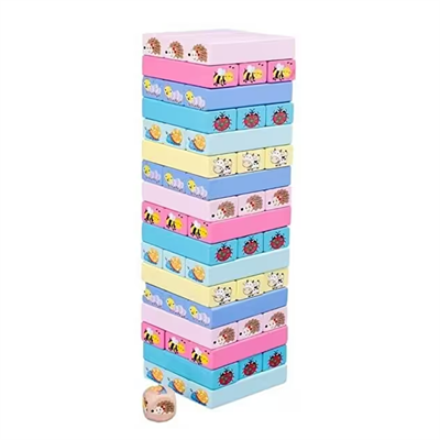 Ahşap Renkli 51 Parça Jenga