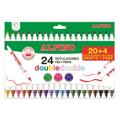 Alpino Keçeli Kalem Çift Yönlü Fırça Uçlu 24Lü Ar002058