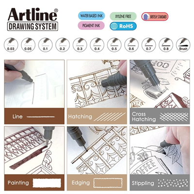 Artlıne 2303 Siyah Çizim Kalemi 0.03