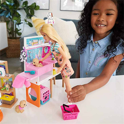 Barbie Ve Evcil Hayvan Dükkanı Oyun Seti