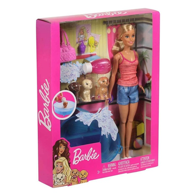 Barbie ve Köpekleri Banyo Keyfinde Oyun Seti GDJ37