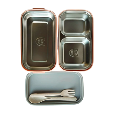 B&D İki Katlı Üç Bölmeli Çelik Beslenme Kabı 3 Renk (1132)