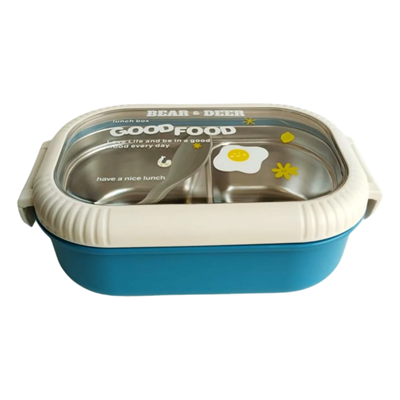 B&D Tek Katlı İki Bölmeli Çelik Beslenme Kabı 4 Renk (Jy-Lb82022)