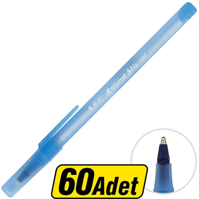 Bic Round Stic Tükenmez Kalem 1 mm Mavi 60lı Paket