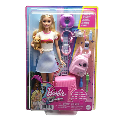 Barbie Seyahatte Bebeği ve Aksesuarları HJY18