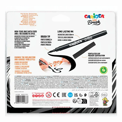 Carioca Super Brush Fırça Uçlu Keçeli Boya Kalemi 20li