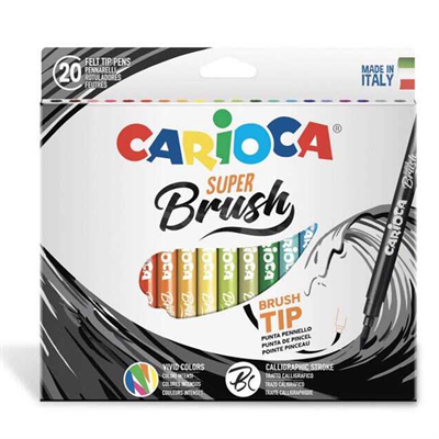 Carioca Super Brush Fırça Uçlu Keçeli Boya Kalemi 20li