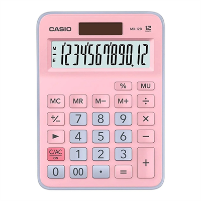 Casıo Mx-12B-Pklb Pembe Mavi Tuşlu Hesap Mak.