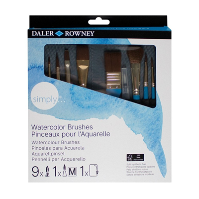 Daler-Rowney Simply 10lu Sentetik Suluboya Fırça Seti (Kutulu)