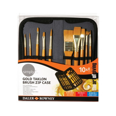 Daler Rowney Simply Akrilik Sh 10 Lu Brush Zip Case Fırça Seti