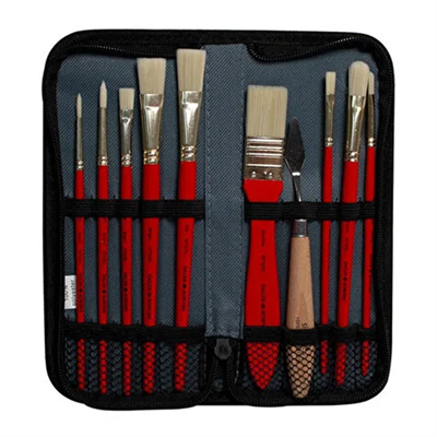 Daler Rowney Simply Yağlı Boya Çantalı Fırça Seti 10lu