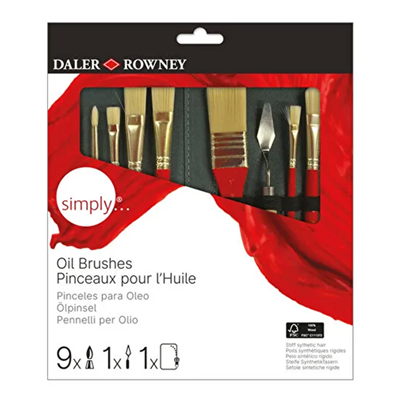 Daler Rowney Simply Yağlı Boya Çantalı Fırça Seti 10lu