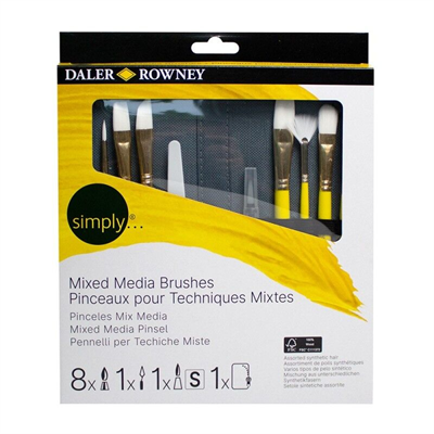 Daler Rowney Simply Mixed Media 10 Lu Brush Zip Case Fırça Seti