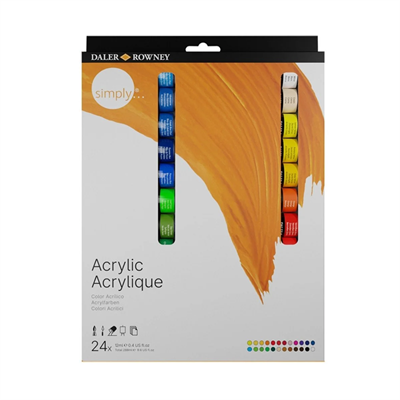 Daller Rowney Simply Akrilik Boya 24 Renk 12 ml