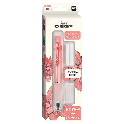 Serve Deep Versatil Kalem 07mm- Toprak Tonları - Yedekli Set (Grip ve Silgi)