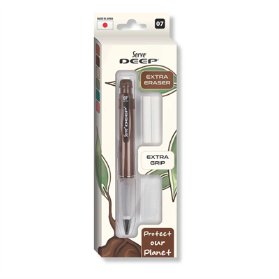 Serve Deep Versatil Kalem 07mm- Toprak Tonları - Yedekli Set (Grip ve Silgi)