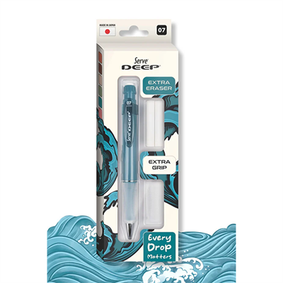 Serve Deep Versatil Kalem 07mm- Toprak Tonları - Yedekli Set (Grip ve Silgi) Mavi