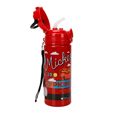 Dısney Mickey Mouse Desenli Kırmızı Matara 500 ml
